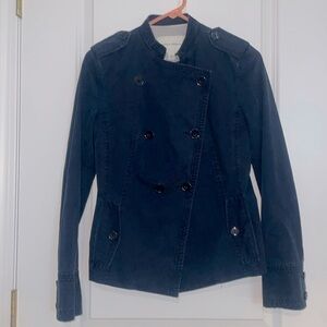 Banana Republic Navy Cotton Double Breasted Jacket. Size 0.